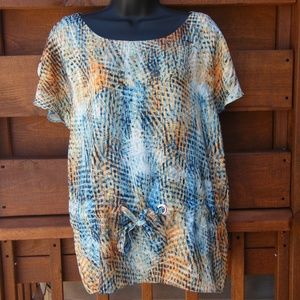 Calvin Klein Multicolor Drawstring Blouse